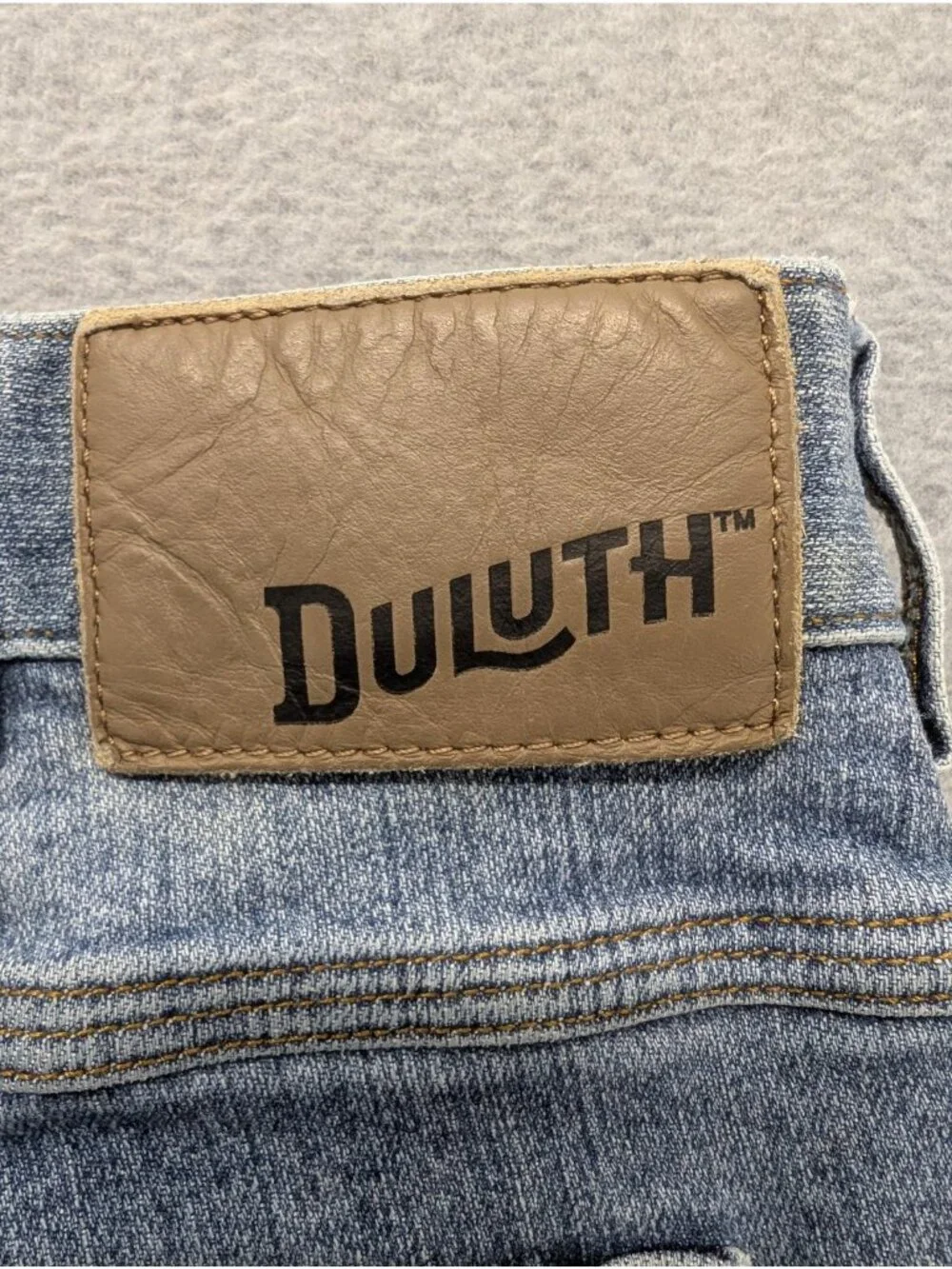 Duluth Flex Ballroom Jeans Mens 40x30 Blue Light Wash Relaxed Straight Denim